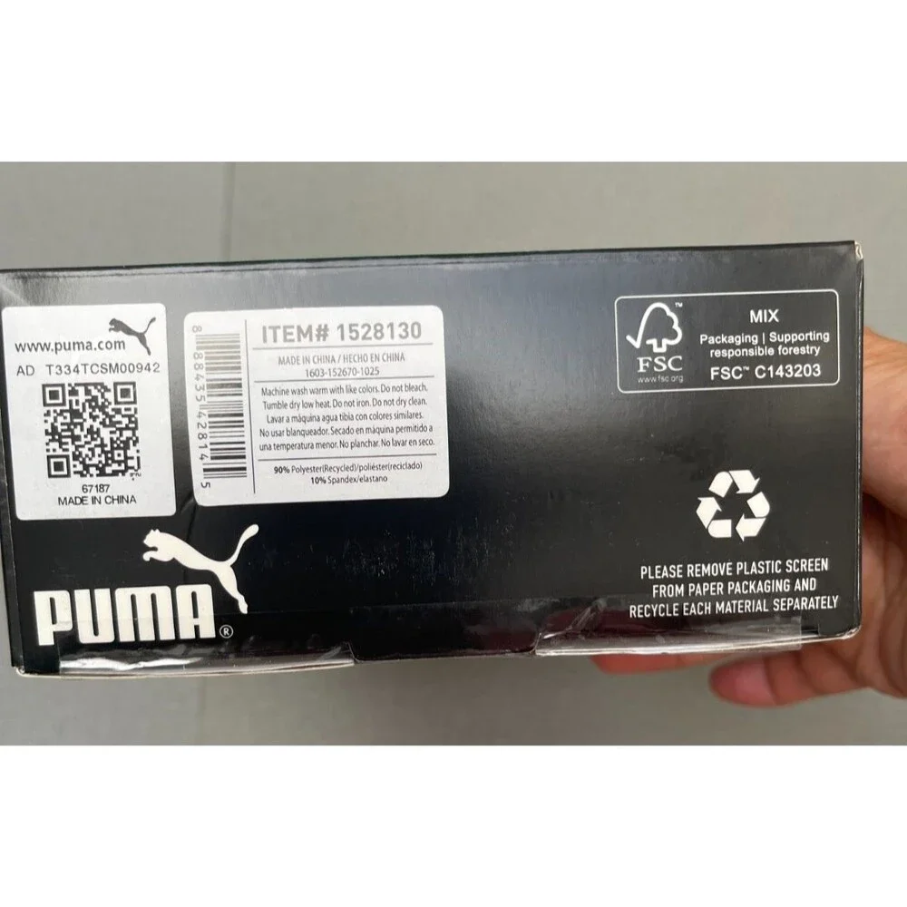 PUMA Sportluxe Performance Boxer Briefs 5-Pack Moisture Wicking Black XL